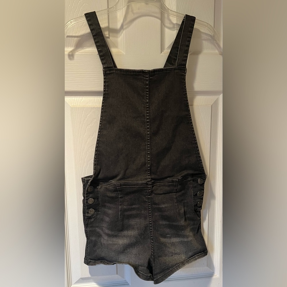 Free People Women’s Black Denim Shortalls